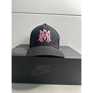 AMIRI Mens Trucker Hat Black‎ Pink Logo Snapback #356